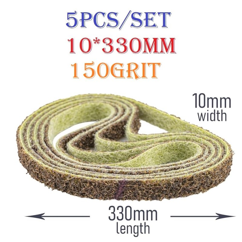 MiJunHD Nylon Sanding Belt 10 x 330 mm, Surface Conditioning