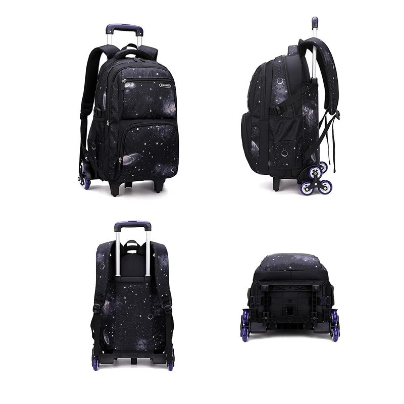 Primary Junior High Boys Rolling Backpacks Wheeled Bags Trolley School
