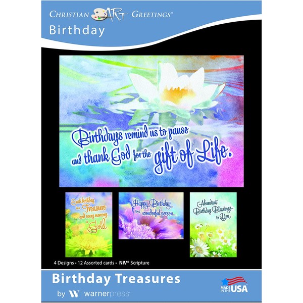 Birthday Treasures - Birthday Greeting Cards - NIV Scripture - (Box of 12)