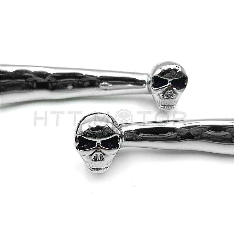 HTTMT MT241-010- Chrome Brake Clutch Skull Hand Levers Compatible with