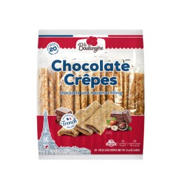 La Boulangere Chocolate Hazelnut Crepes, Individually Wrapped, Non GMO, Free From Artificial Flavors & Colors, 20-Count