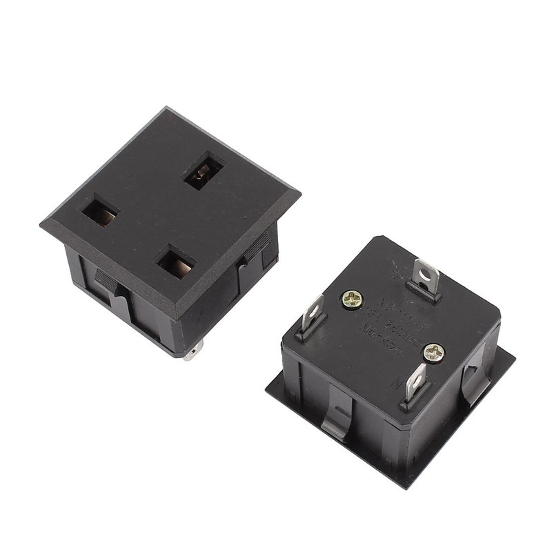 Sourcingmap 2 Pcs AC 250V UK Socket Square Cabinet Outlet