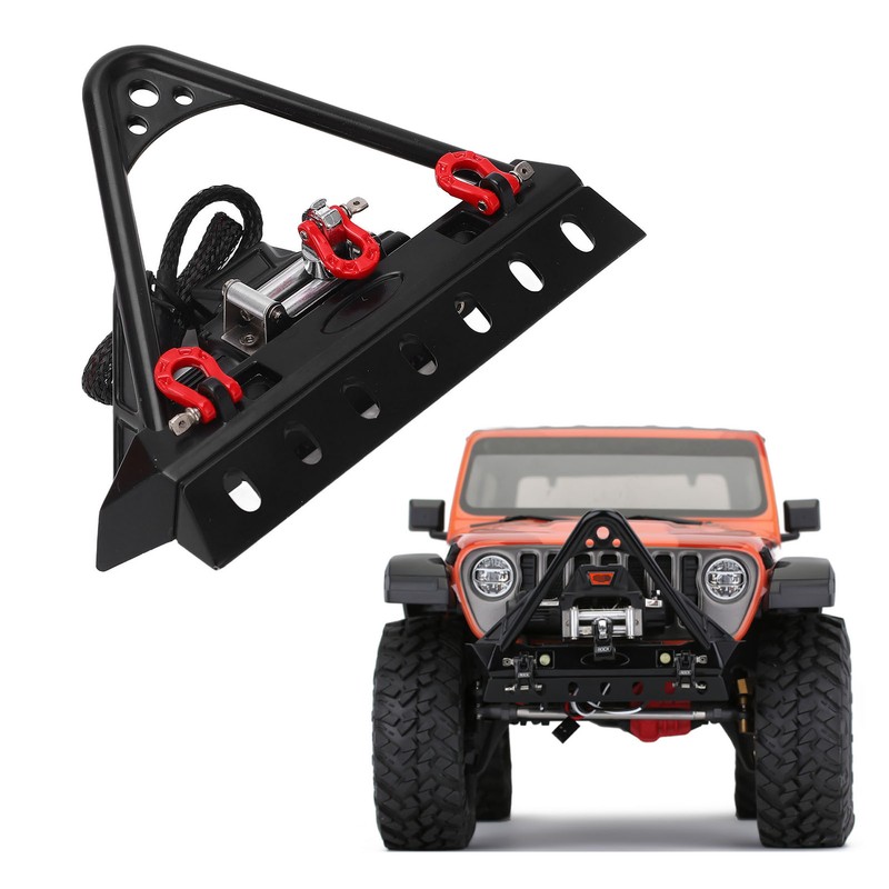 RC Front Bumper Winch Light Kit Iron Plastic High Hardness