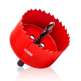 Hole Saws Cutter, HSS Bi-Metal Drill Bit for Wood, Plastic, UPVC, Fiberglass and Plasterboard (60mm)