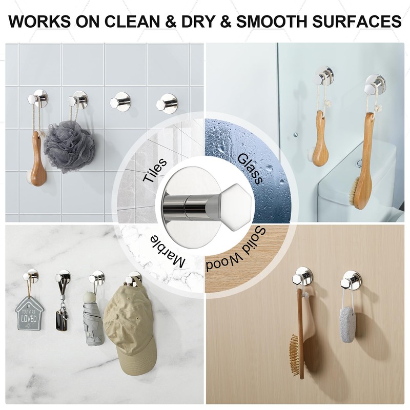 SAYAYO Adhesive Hooks for Hanging Coat, Hat, Robe, Brushes, Stick