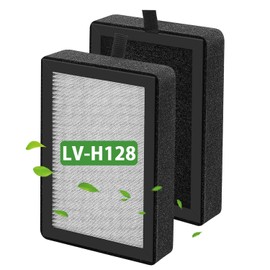 BBT BAMBOOST LV-H128 Replacement Filter Compatible with LV-H128, PUURVSAS HM669A, ROVACS RV60 Air Purifier, 3-in-1 H13 Ture HEPA and Activated Carbon Filter, 2 Pack