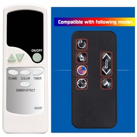 Replacement Remote Control for Real Flame Electric Fireplace 5092 4192 13400001 8022E 8022E-W 8022E-DW 13055E 13055E-WHT 13054E 13054E-BNE 13058E 13058E-VBM 5510E 5510E-W 4770E 4770E-WWD 4770E-BNE