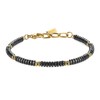 GAVU Men's Hematite Stainless Steel Healing Bracelet, Stone, hematite