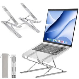 Soporte para Laptop de Aluminio con Doble Nivel, Base Ajustable y Plegable Ergonmica, Soporte Porttil para Computadora Compatible con MacBook AirPro, 