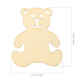 EXCEART 40pcs Unfinished Wooden Teddy Cutouts Unfinished Teddy Cutouts Teddy Wooden Cutout Wooden Teddy Bear Cutout for Room Decoration Art Creation DIY Crafts