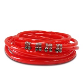 Red Gas Line Air Hose - 25ft Length CO2 Tubing Hose ID 5/16 inch OD 9/16 inch,Include 8 PCS Free Hose Clamps, Used for Draft Beer Home Brewing