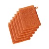 De Witte Lietaer Wellness Wash Cloths Set of 6 100% Cotton Orange 15 x 22 cm
