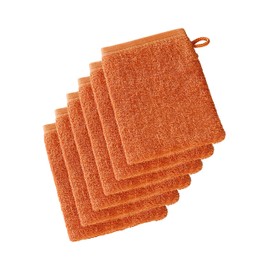 De Witte Lietaer Wellness Wash Cloths Set of 6 100% Cotton Orange 15 x 22 cm