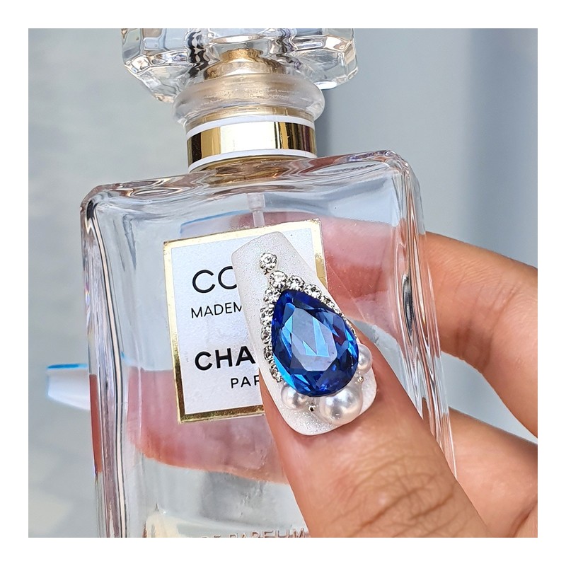 Blue Pearl Handmade Nail Tips - Ballerina M / 블루