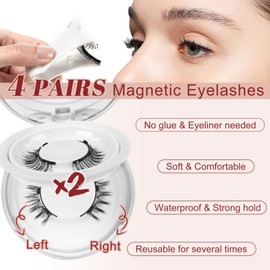 Magnetic-Eyelashes with Applicator 4 Pairs Magnetic-Lashes