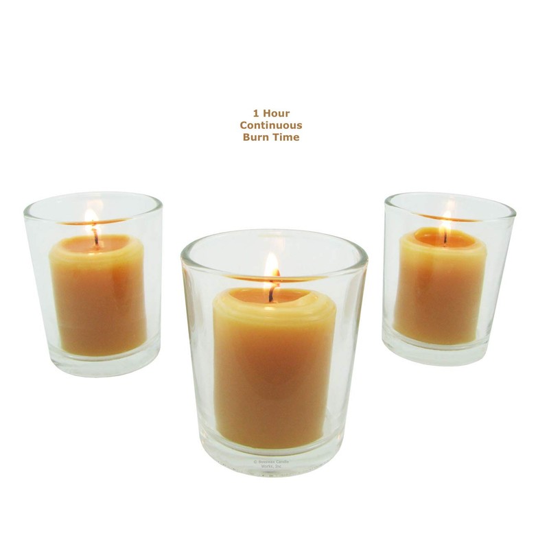 Beeswax Candle Works, 10-Hour Votives (Pack of 6) 100% USA