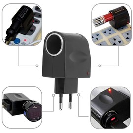 AC/DC-Auto-Netzteil, Universeller 2000-mA-Strom, 100–240 V DC, 12 V, Auto-Zigarettenanzünder-Adapter mit LED-Anzeige für Auto (EU-Stecker)