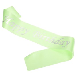 PATIKIL Birthday Girls Sash, Glitter Birthday Sash for Women Satin Princess Queen Sash Party Decorations with Safety Pin for Party Gifts Favors, Green with Silver Foil Lettering