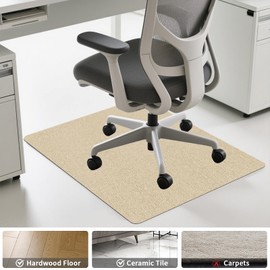MI CASA Office Chair Mat for Hardwood Floor 120 x 90cm Carpet Floor Protector Anti-Slip Mat for Home and Office, Rolling Chair, Computer Desk, Tan