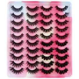 False Eyelashes Dramatic Fluffy 6D Mink Lashes - 20 Pairs 4 Styles