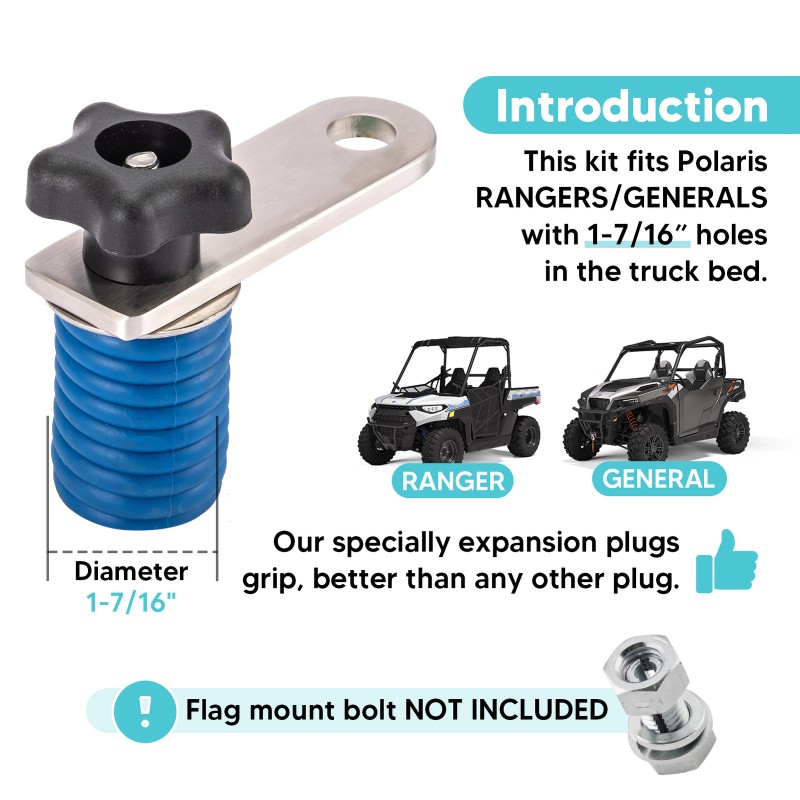 XM LED Flag Whip Light Tie Down Anchor Mount For