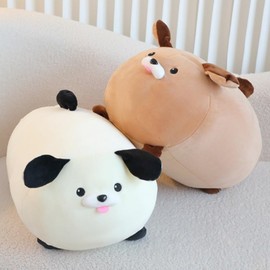 OUKEYI 13.7”/35cm Stuffed Dog, Cartoon cute dog plush toy, Animal dog Plush Pillow Cute Plush Sofa Cushion Hugging Pillow Cuddly Toy for Children Friends Gift on Birthday Valentine (Beige)