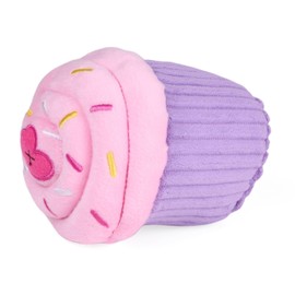ZippyPaws Birthday Cupcake- Dog Squeaky Toys to Keep Them Busy, Funny Food Plush for Small, Medium, & Large Dogs, Cute Stuffed Puppy Toy, Pet Products, Gift for Dogs of All Breeds, Soft & Cuddly- Pink