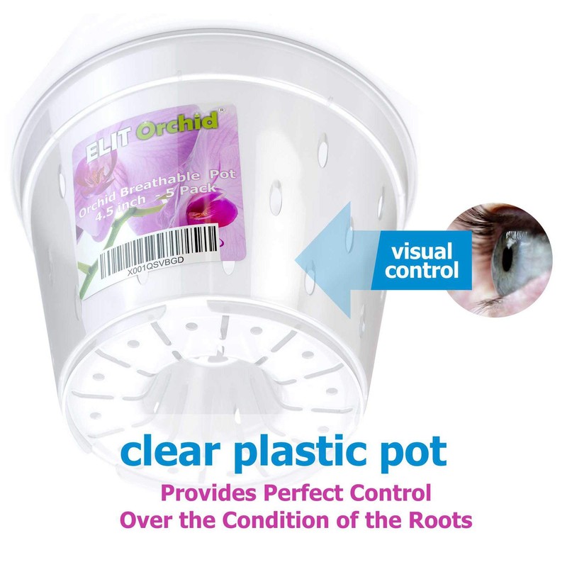 SMEREKA Orchid Pots with Holes Indoor Clear Plastic Plant Pot