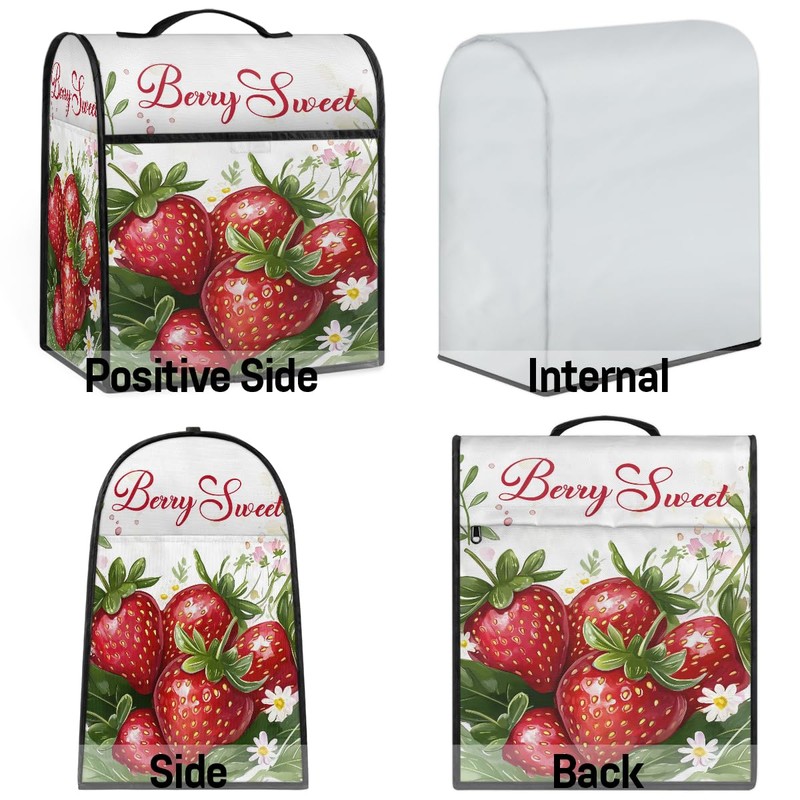 Stand Mixer Cover for Stand Mixer 6-8 Quarts Strawberry Red
