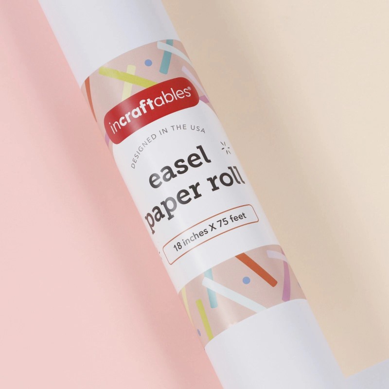 Incraftables Easel Paper Roll (18 Inches x 75 Feet). White