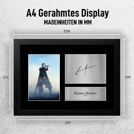 HWC Trading FR A4 Keanu Reeves The Matrix Neo Gifts Printed, Signed Autograph Picture For Movie Memorabilia Fans - A4 Framed