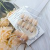 24 Pcs French Tip Press on Nails Short Square Spring