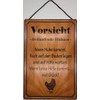 Blechschild Blechemma with cord 30 x 20 cm Vorsicht free-range