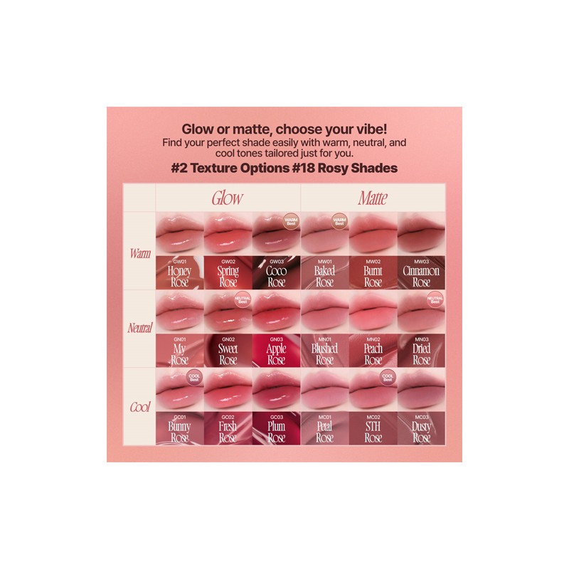 fwee [fwee]Rose Obsession Stay-Fint Lip Tint (16 colors)
