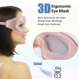 Sleeping Mask Women 3D Sleeping Mask Comfortable Eye Mask Pink No Pressure on Eyes Weighs Only 35 g Breathable Children Soft Eye Patch Women's Sleep Eye Mask