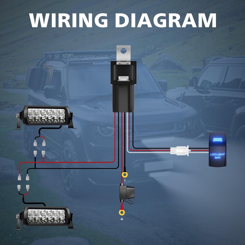 4WDKING LED Light Bar Wiring Harness Kit - 2 Lead