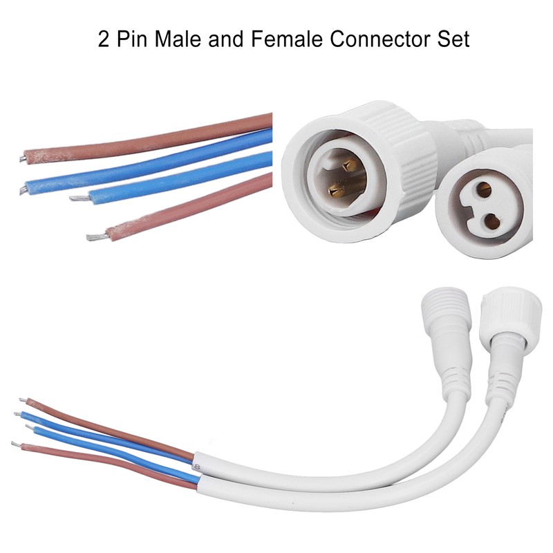 5 Sets 2 Pin Electrical Connector Waterproof Male and Female