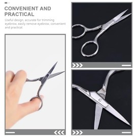 Mikinona Professional Eyebrow Scissors Set 6pcs Mini Stainless Steel Scissors for Facial Hair