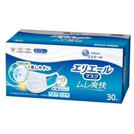 Elleair Masks, Refreshing, Regular Size, 30 Sheets (Made in Japan, Non-woven Fabric), PM2.5 Compatible