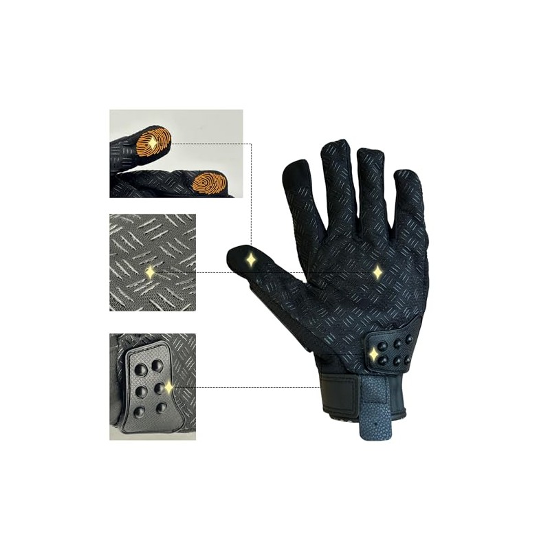 Motorcycle Powersports Gloves for Men, Touchscreen Motorcycle Gloves with Hard