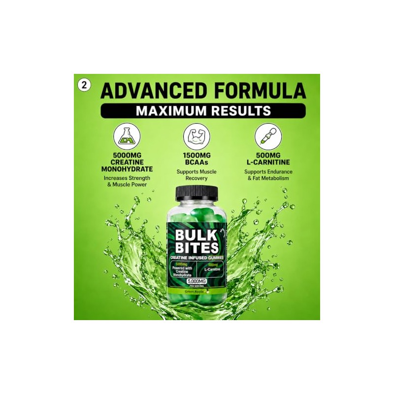 Bulk Bites 7000mg Creatine Gummies – High Strength Creatine Monohydrate