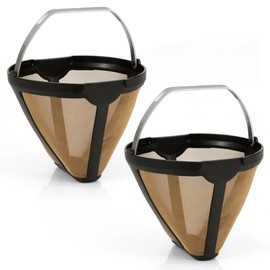 2pcs Replacement for 105KNK80 Coffee Permanent Gold Tone Filter,Compatible with Ninja 12-Cup Programmable Coffee Brewer