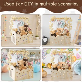 DPDPPL Wooden Baby Shower Crate Closet with Star Design, Hangers & Handle, Large Wooden Crate for Baby Shower Display, Newborn Welcome Basket, Nursery Storage & Decor Organizer