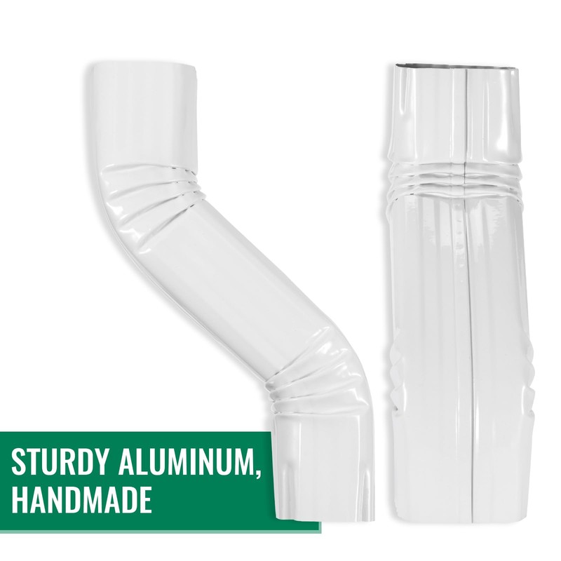 Downspout Leader Downspout Offset 2x3 White Style A (Offset 3")
