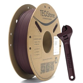 TEQStone PLA-CF Filament 1.75mm Brick Red 1KG, Carbon Fiber Infused, Enhanced Toughness, Accuracy +/-0.02mm 3D Printer Filament Vacuum Packaging