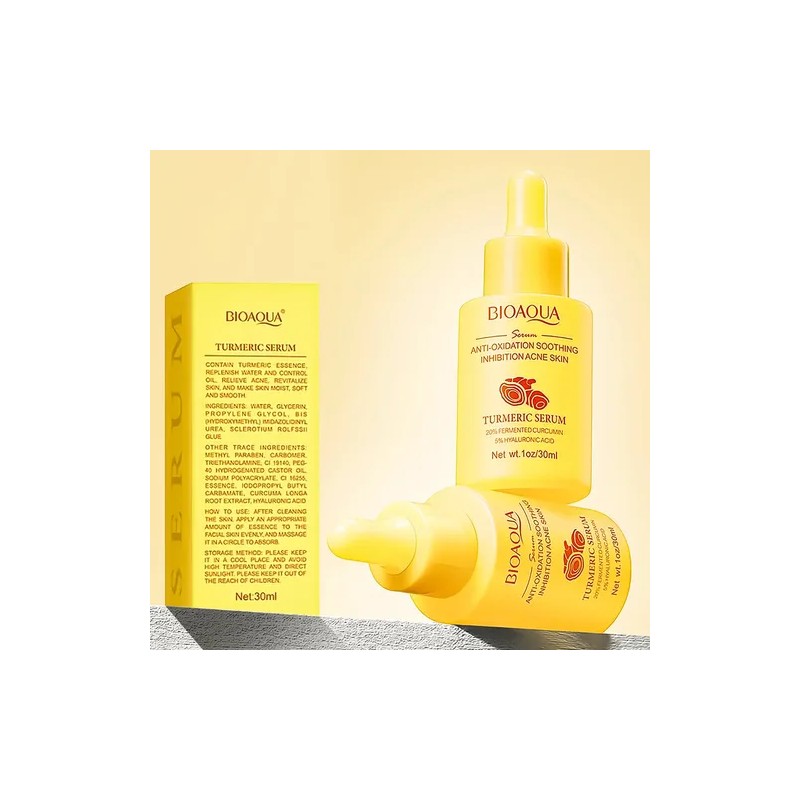 Suero Facial Bioaqua Cúrcuma Antioxidante Iluminador 30ml