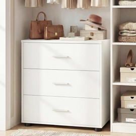 Aheaplus 21.7" Closet Drawers, Wood Closet Organizers and Storage with 3 Drawers, Closet Drawers Organizer System, Night Stands Bedside End Table with 3 Drawers Storage, White