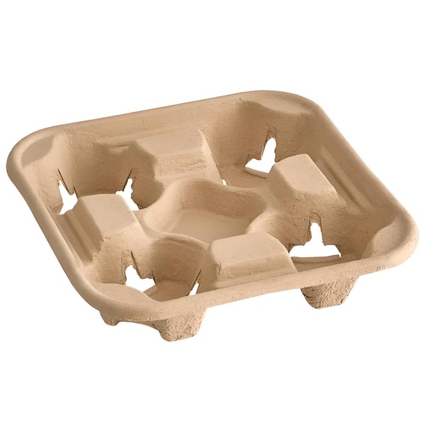 OCS Parts 10-Pack Disposable 4-Cup Drink Holder Carriers | Pulp
