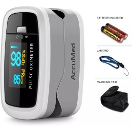 AccuMed CMS-50D1 Fingertip Pulse Oximeter Finger Pulse SpO2 Monitor White