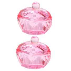 FRCOLOR Nail Art Tools 2pcs Crystal Dappen Dish Acrylic Powder Dish for Nail Art Liquid Monomer Holder